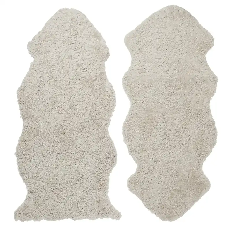 Billigare Curly 1,5 fårskinn Sand